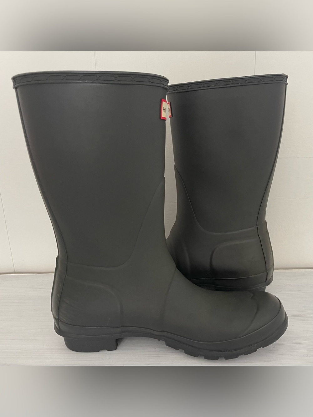 HUNTER Original Short Boots Matte Black Size 8 - Picture 7 of 10